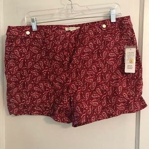 Saint Tropez West Red Paisley Shorts size 12